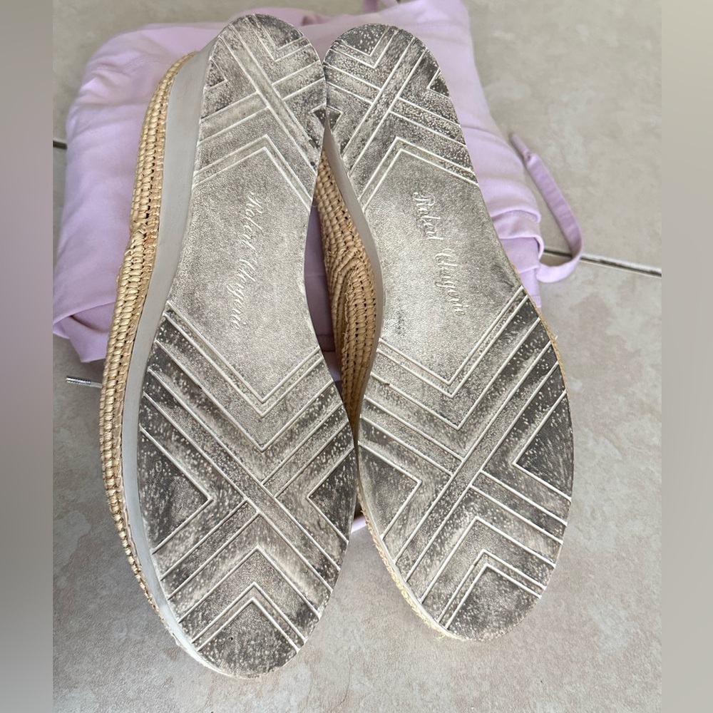 R Robert Clergerie "Pinto" Platforms Beige Woven Footwear - Picture 7 of 7